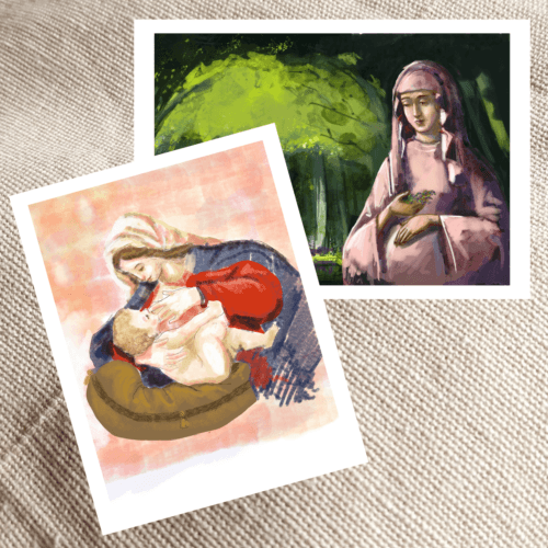 Karmiąca, Jagodna – reprodukcje ilustracji z książki „Cała Piękna” [zestaw 2 szt.]
