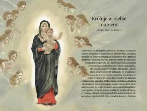 Fragment książki z Matką Bożą Anielską